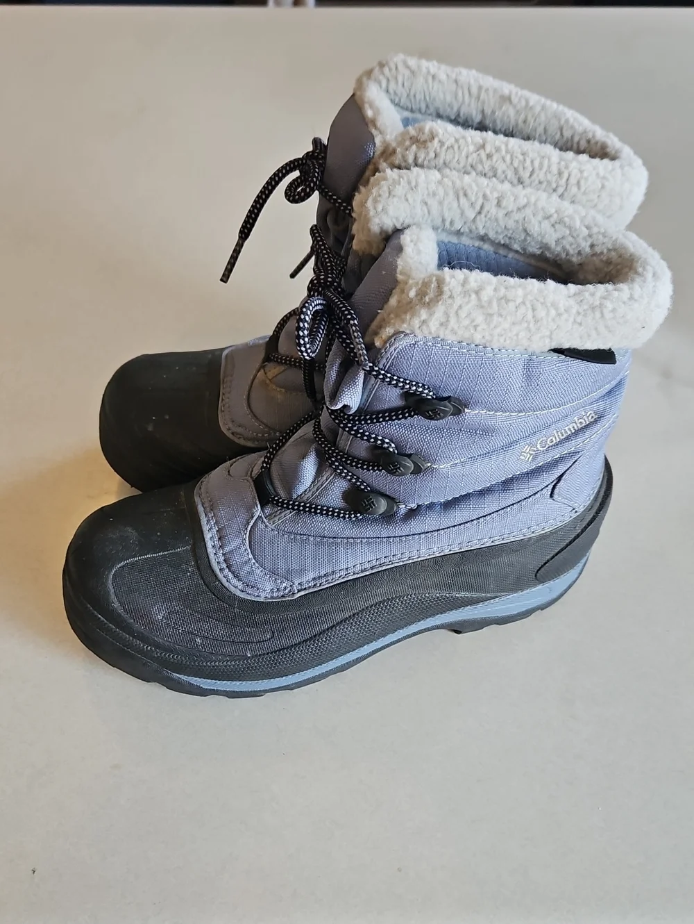 Columbia Gray-Blue Winter Snow Boots with Faux Shearling Cuff